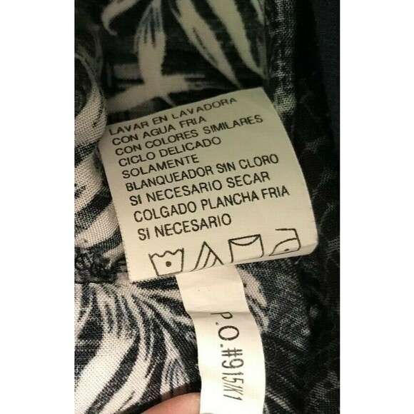 Manhattan Hawaiian Men's 2X/2EX Beach Party Shirt - Black Abstract Palms Rayon - Picture 7 of 7